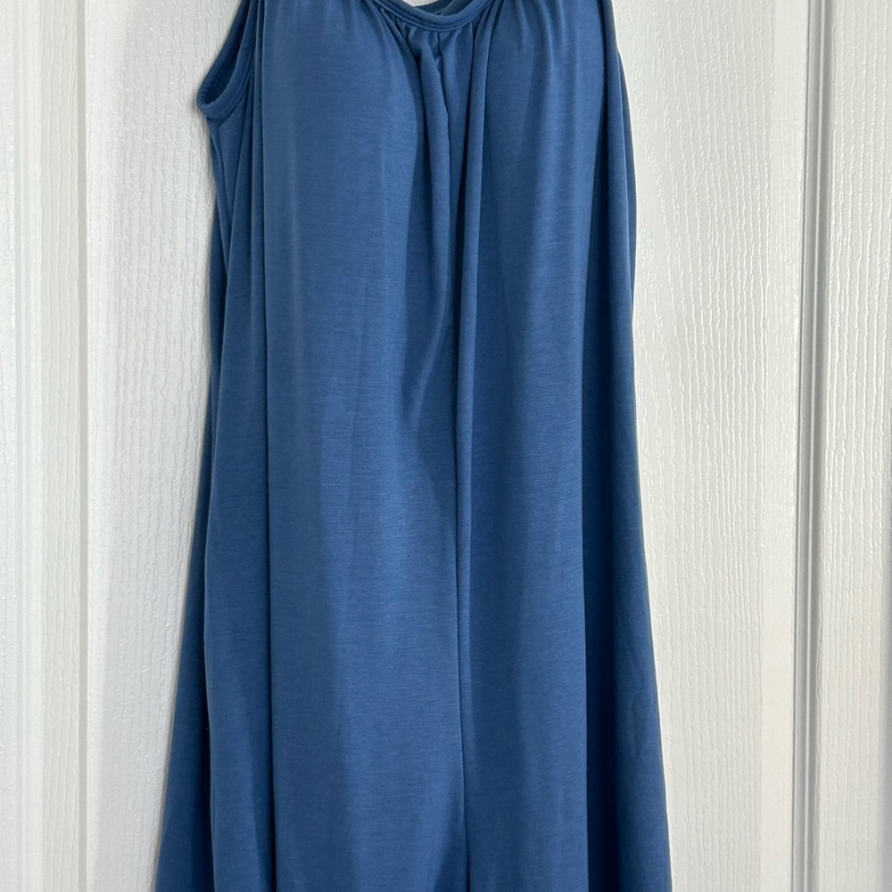 Elegant Blue Sleeveless Dress